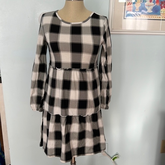 Old Navy Plaid GIRLS Jersey Knit Dress size XL 14-16 - Picture 1 of 6